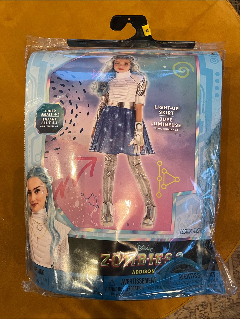 Blue Wig & Disney Addison Light Blue Skirt Costume
